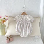 【66-90cm】ロンパース ベビー レース襟 小花柄 - 画像 (6)