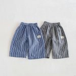 【80-120cm】ワイドパンツ 男の子 ストライプ 薄手 - 画像 (2)