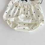 【66-90cm】ロンパース ベビー フリル ドット リボン付き - 画像 (13)
