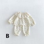 【73-100cm】セットアップ ベビー フリル襟 総柄 - 画像 (5)