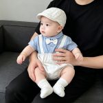 【66-90cm】ロンパース ベビーレイヤードチェックロンパース - 画像 (7)