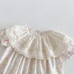 【66-90cm】ロンパース ベビー レース襟 小花柄 - 画像 (17)