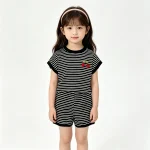 【90-130cm】セットアップ 女の子 チェリー ボーダー - 画像 (11)