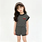【90-130cm】セットアップ 女の子 チェリー ボーダー - 画像 (14)