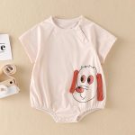 【66-90cm】ロンパース ベビー ドッグ プリント - 画像 (4)