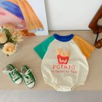 【73-90cm】ロンパース ベビー ポテト プリント カラフル - 画像 (3)
