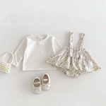 【66-90cm】サロペット＆シャツ ベビー フラワー - 画像 (4)