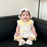 【66-90cm】ロンパース ベビー 可愛い キイロ襟 - 画像 (5)