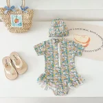 【80-130cm】水着 かわいい 小花柄orイチゴ - 画像 (23)