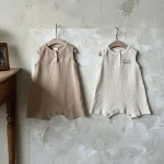 【66-100cm】オールインワン ベビー 犬柄 ワッフル - 画像 (2)