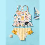 【90-140cm】水着 可愛い フラワー柄 セパレート - 画像 (12)