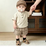 【73-120cm】ショートパンツ ベビー チェック 履きやすい - 画像 (8)