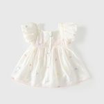 【66-90cm】ロンパース ベビー 蝶結び パフスリーブ - 画像 (3)
