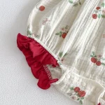 【66-90cm】ロンパース ベビー イチゴ プリント キャミソール - 画像 (16)