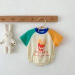 【73-90cm】ロンパース ベビー ポテト プリント カラフル - 画像 (7)