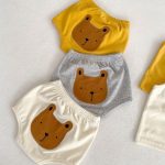 【66-110cm】セットアップ ベビー クマ刺繍 キャミソール