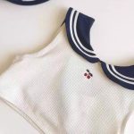 【80-140cm】水着 セーラー雰囲気 ノースリープ シンプル - 画像 (8)
