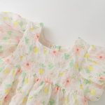 【73-90cm】ロンパース ベビー パフスリーブ 花柄 - 画像 (5)