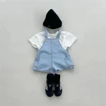 【73-100cm】サロペット ベビー ポケット付き デニム - 画像 (2)