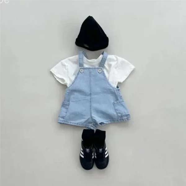 【73-100cm】サロペット  ベビー ポケット付き デニム