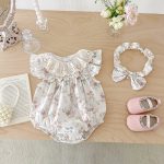 【66-130cm】ロンパースorワンピース ベビー 姉妹服 フラワー柄 - 画像 (13)