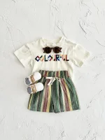 【66-90cm】セットアップ ベビー 英字 ストライプ - 画像 (24)