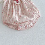 【66-140cm】ロンパースor ワンピース ベビー 小花柄 フリルスリーブ - 画像 (21)