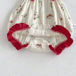 【66-90cm】ロンパース ベビー イチゴ プリント キャミソール - 画像 (19)