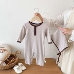 【66-90cm】ロンパース ベビー カラーバリ 無地 - 画像 (16)