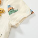 【66-90cm】ロンパース ベビー 恐竜 プリント リボン付き - 画像 (6)