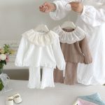 【73-100cm】セットアップ ベビー フリル襟 無地 - 画像 (5)