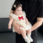 【66-90cm】ロンパース ベビー 蝶結び レース - 画像 (6)