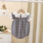 【66-73cm】ロンパース ベビー キュート チェック - 画像 (4)