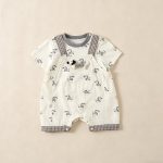 【73-100cm】セットアップ ベビー 可愛い ドッグ柄 サロペット＆シャツ - 画像 (7)