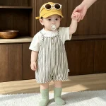 【73-120cm】Tシャツ or サロペット ベビー シンプル ストライプ - 画像 (5)