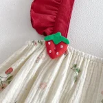 【66-90cm】ロンパース ベビー イチゴ プリント キャミソール - 画像 (28)