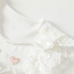 【66-90cm】ロンパース ベビー ハート フリル 無地 - 画像 (6)