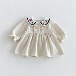 【73-110cm】ワンピース ベビー 折り襟 トレンド - 画像 (8)