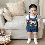 【66-90cm】ロンパース ベビー ドッグ デニム レイヤード - 画像 (4)