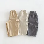 【80-130cm】パンツ ベビー ポケット付き ロング 無地 - 画像 (13)