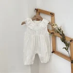 【66-90cm】ロンパース ベビー レース襟 ノースリープ - 画像 (3)