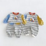 【66-110cm】ロンパースorセットアップ ベビー カラーバリ ボーダー - 画像 (14)