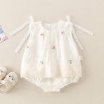 【66-90cm】ロンパース ベビー 花柄 リボン - 画像 (4)