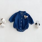 【66-90cm】ロンパース ベビー ポケット付き デニム - 画像 (2)