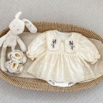 【66-90cm】ロンパース ベビー 花刺繡 プリンセス - 画像 (4)