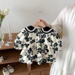 【73-110cm】ワンピース ベビー レトロ 花柄 - 画像 (7)