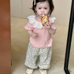 【73-100cm】パンツ ベビー ドットor小花柄 ゆったり - 画像 (8)