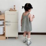 【100-110cm】ワンピース ベビー ウサギ チェック キャミソール - 画像 (6)