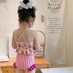 【90-140cm】水着 キャミソール ハット柄 セットアップ - 画像 (3)