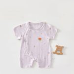 【59-90cm】ロンパース ベビー フラワー柄 ナチュラル - 画像 (4)